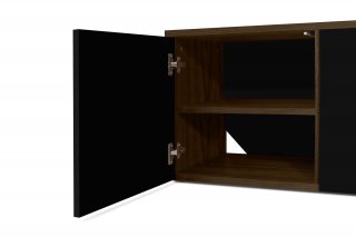Meuble TV design ALBI en bois noyer/noir
